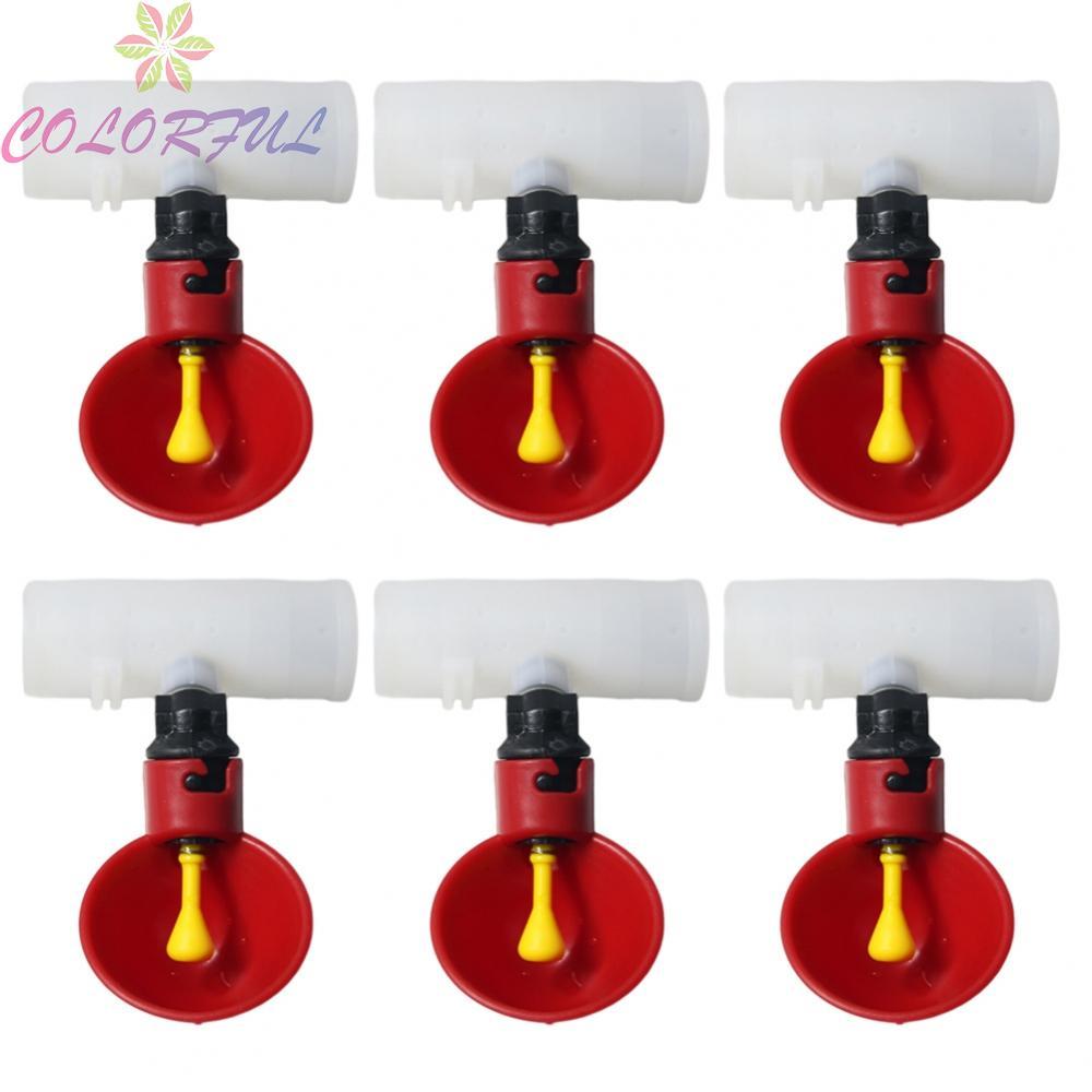 Easy Water Solution for Chickens 6 Automatic Poultry Waterer Cups + T Connectors