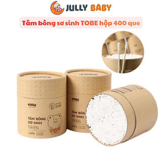 Tăm bông sơ sinh TOBE an toàn cho bé tiện lợi cho cả gia đình Hộp 400 chiếc