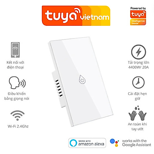 Công tắc thông minh bình nóng lạnh 20A- 40A TUYA WIFI, công suất cao, hẹn giờ, điều khiển từ xa