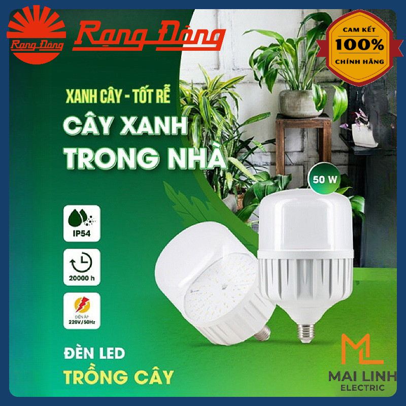 (Rạng Đông) Đèn LED trồng cây 50W Đui E27 -Tạo lưới, tăng độ giòn ngọt, tăng trọng lượng quả Model: 