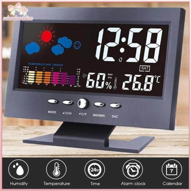 THÊM Màn hình màu LCD Kỹ thuật số Balight Báo động báo động Clo Trạm dự báo thời tiết BSS