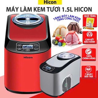 Máy làm kem tươi Hicon chính hãng tự động dung tích lớn 1.5L , Máy làm kem tại nhà tiện dụng máy làm kem cho gia đình
