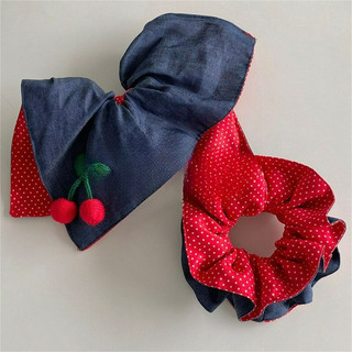 Nơ Anh Đào Scrunchie - Phụ Kiện Tóc Thời Trang