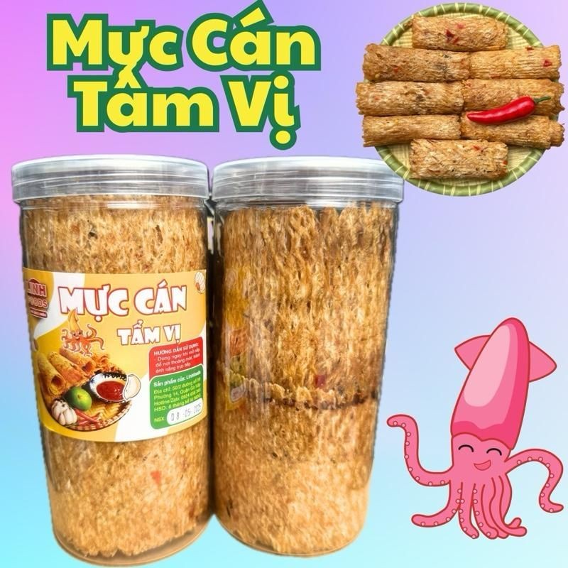 Mực Cán Tẩm Gia Vị Lon Pet 200gr