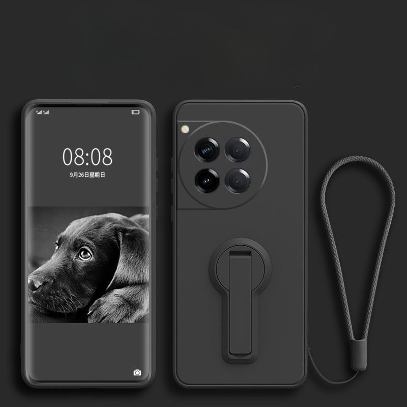 Chân Đế Silicon Lỏng Ốp lưng Oneplus 12 12R Sang Trọng Mềm Chống Sốc Ốp lưng Có Dây Đeo Cổ Tay Cho O