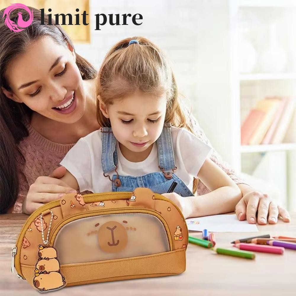LIMIT PURE Animal Capybara Pencil Case Dây kéo Túi đựng mỹ phẩm Trẻ em