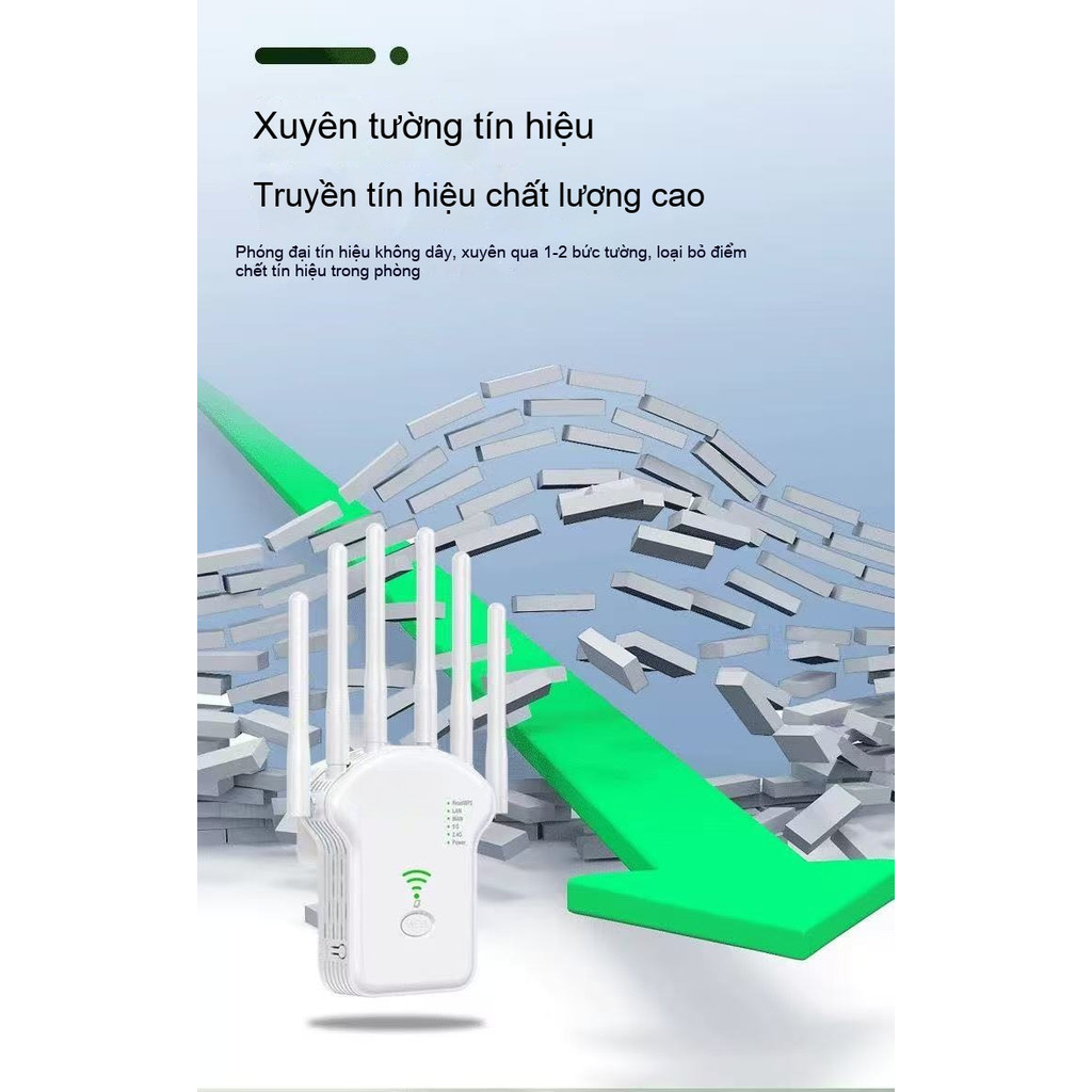 【SALE MẠNH】Kích wifi 6 râu 5G công suất 1200Mbps 2.4G 300Mbps Mở rộng sóng router phát wifi xuyên tường mạnh | BigBuy360 - bigbuy360.vn