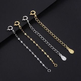 Dây chuyền vàng 18k và bạc S925, DIY mở rộng với khóa lò xo - Phụ kiện trang sức thời trang