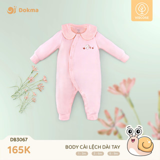  Body cài lệch dài tay Dokma DB3067  1-6M  chất liệu viscose mềm mịn 