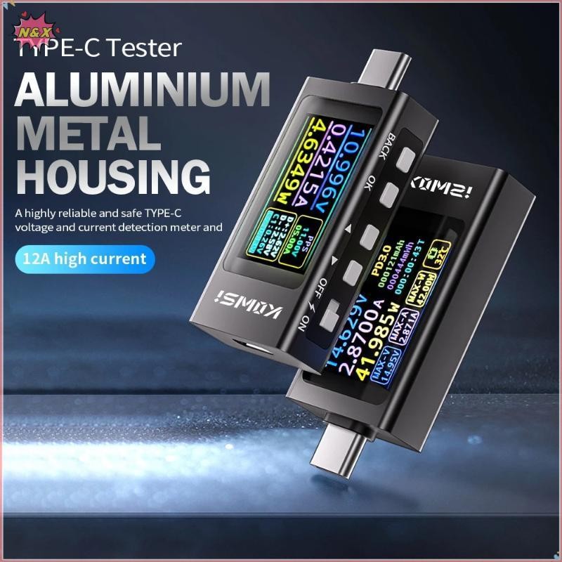N & X KWS-X1 Màn hình kỹ thuật số đa chức năng DC Ampe kế điện áp Máy đo công suất Type-C Máy kiểm t