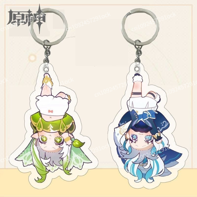 Genshin Impact Nahida Furina Cute Keychains Focalors Furina De Fontaine Acrylic Mobile Phone Lanyard
