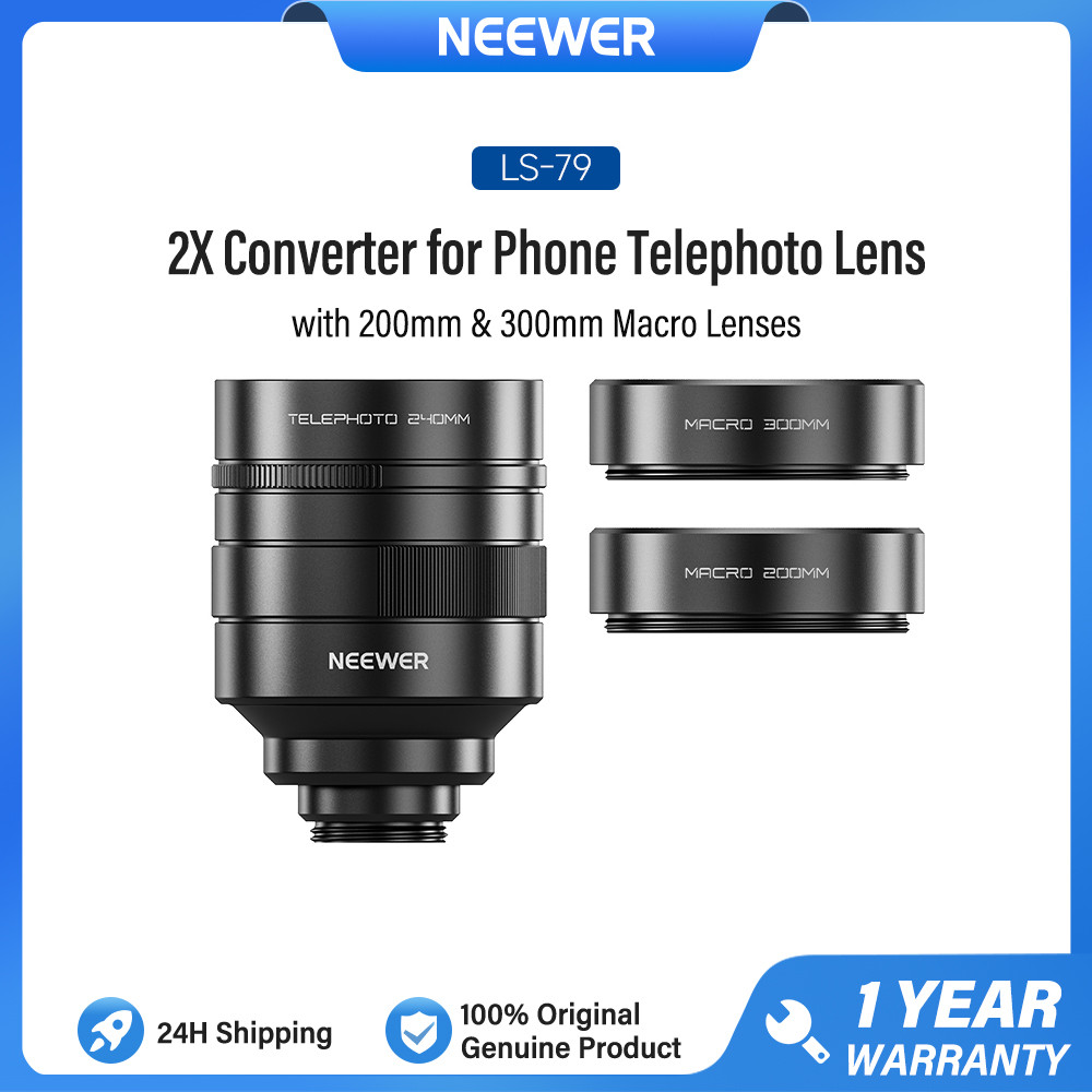 Bộ chuyển đổi NEEWER LS-79 2x + Ống kính Macro 200mm & 300mm cho ống kính tele điện thoại