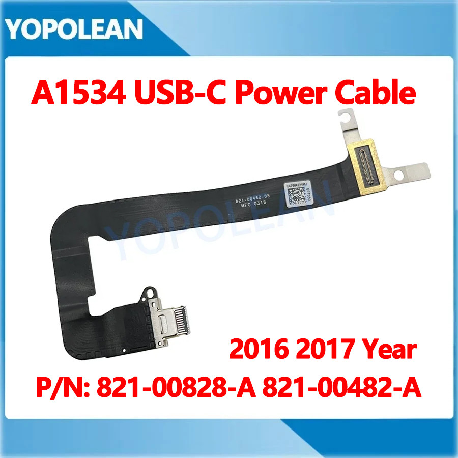 Cáp mềm cổng sạc USB-C chính hãng A1534 cho Macbook 12 "Retina A1534 DC Jack cắm điện 2016 2017 Năm