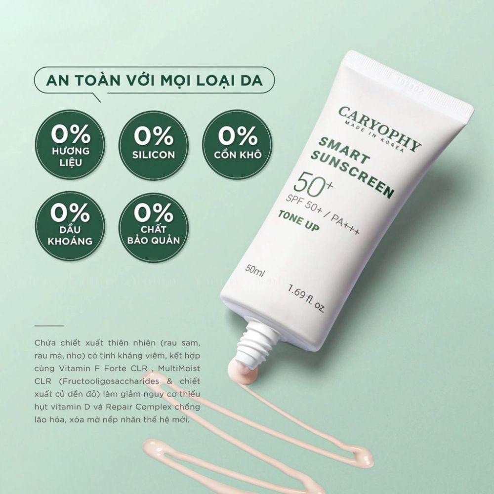 Ảnh 6 của Kem Chống Nắng Caryophy Smart Sunscreen SPF50+ PA+++ Giúp Chống Nắng, Nâng Tông, Ngừa Mụn 50ml