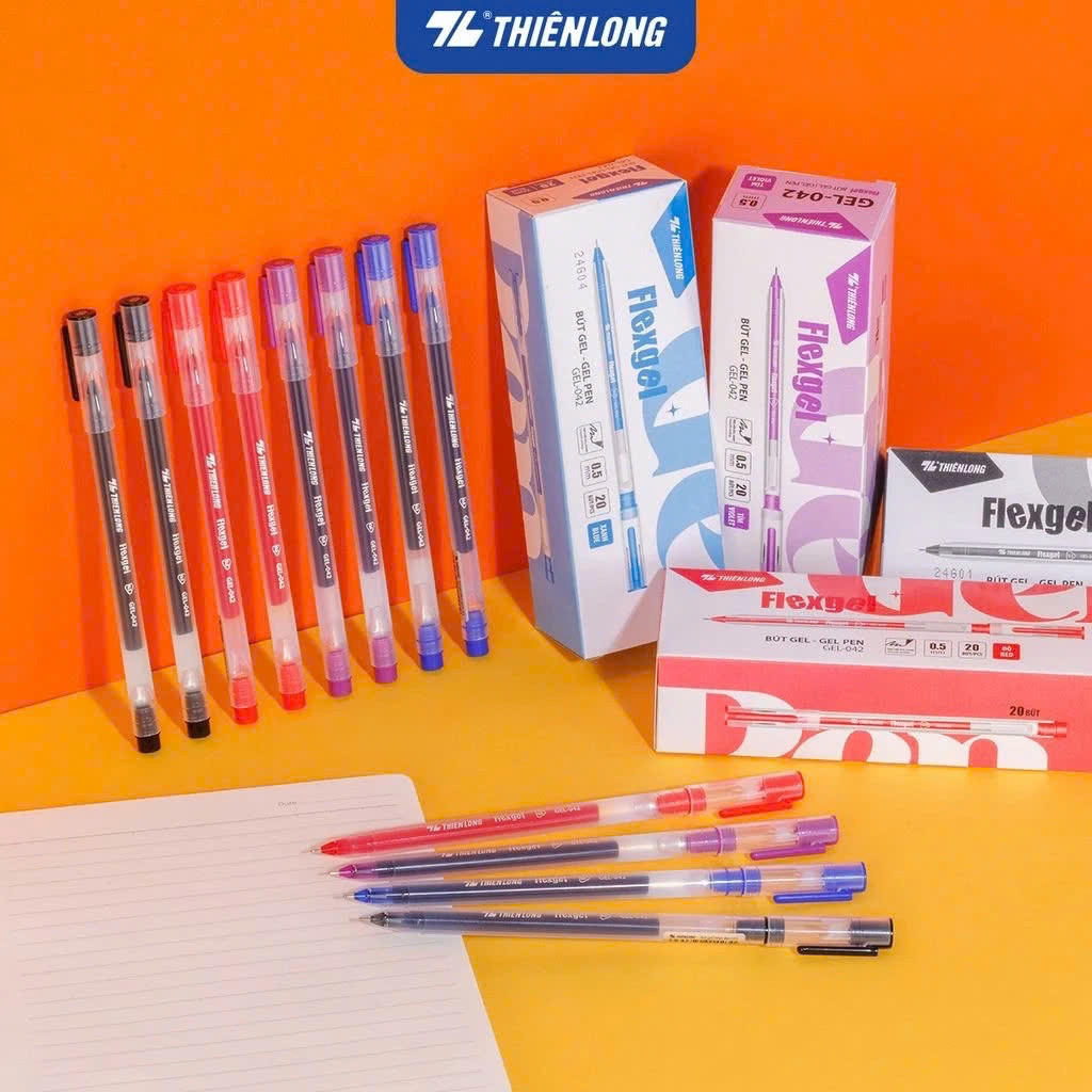 BÚT GEL KHÔ NHANH 0.5MM THIÊN LONG FLEXGEL GEL-042 (MỰC XANH)