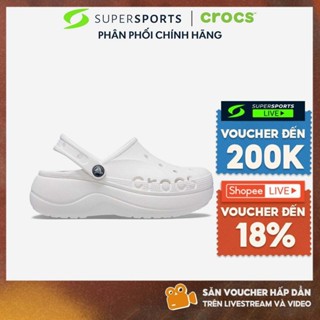 Giày Clog Nữ Crocs Baya Platform - Trắng - 208186-100 ADS050 LS100