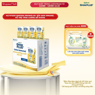 Thùng 24 hộp Sữa Bột Pha Sẵn Nutifood Sweden GrowPLUS+ Sữa Non Immunel (24 hộp x 110 ml)