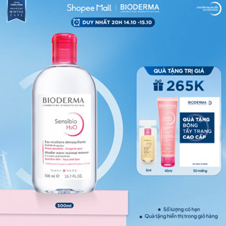[ĐỘC QUYỀN LIVESTREAM] Dung dịch làm sạch và tẩy trang Micellar cho da thường &da nhạy cảm Bioderma Sensibio H2O - 500ml