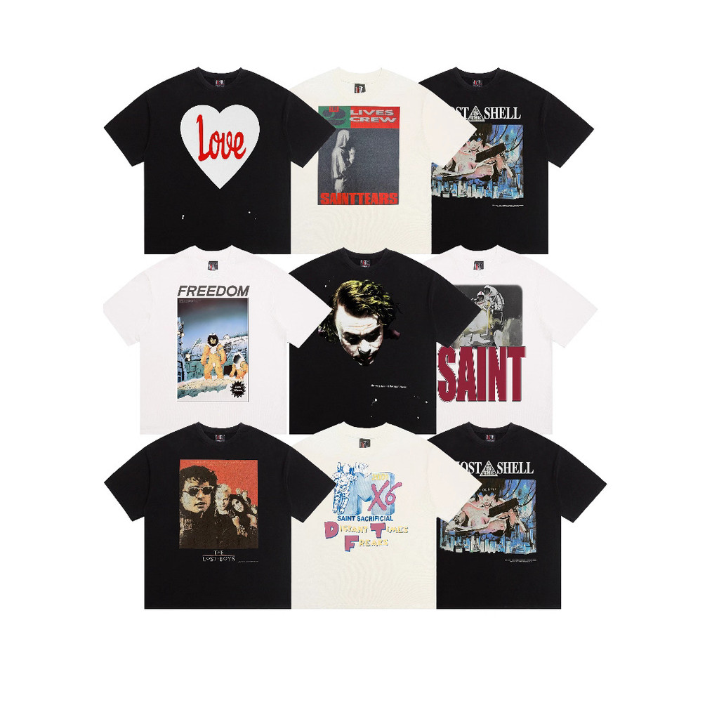 CEOS SAINT OF MICHAEL Vintage round-neck short sleeve shirt vintage High street loose fit T T-shirt 