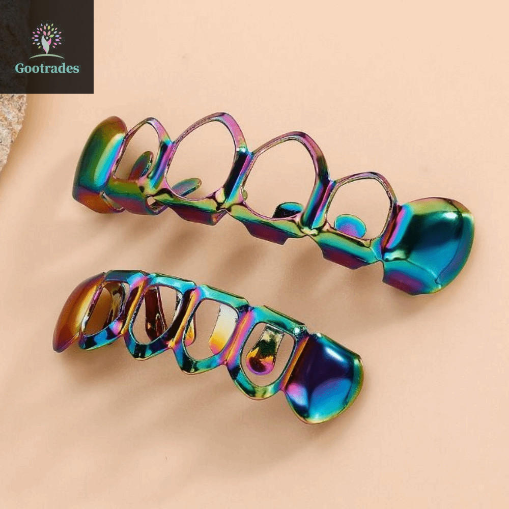 GOOTRADES 2 Cái / bộ Charm Răng Grillz, Lưới Nướng Nha Khoa Hip Hop Đơn Giản, Trang Sức Nha Khoa Bón
