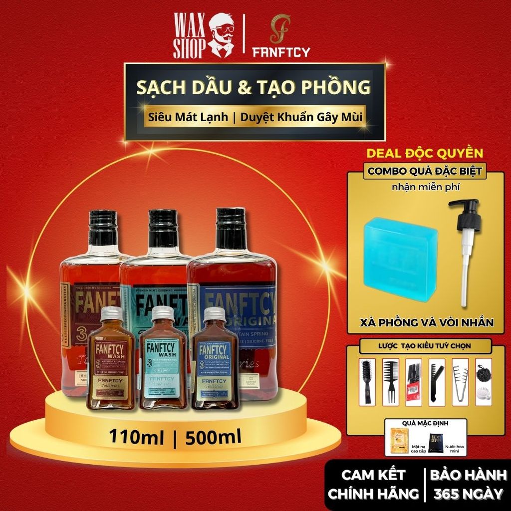 [CHÍNH HÃNG] Dầu gội, sữa tắm nam cao cấp FANFTCY Original, Citrus Burs, Rose & Oud 110ml | 500ml