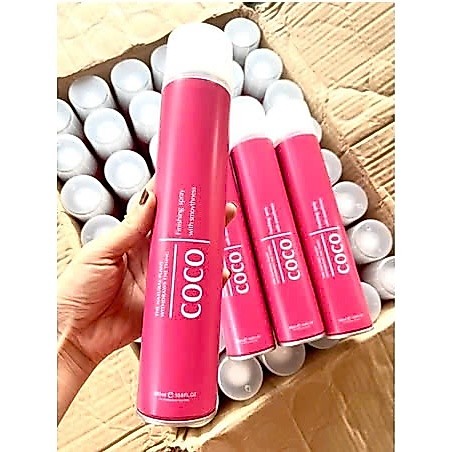 COMBO 3 CHAI keo hồng baby coco xịt tóc chuyên nghiệp siêu giữ nếp tóc