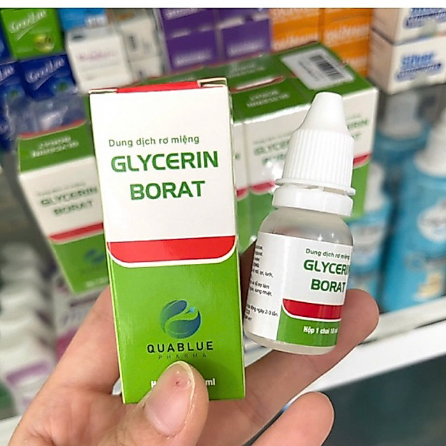 Dung dịch rơ miệng GLYCERIN BORAT giúp giảm sưng loét miệng lưỡi, làm mềm ráy tai
