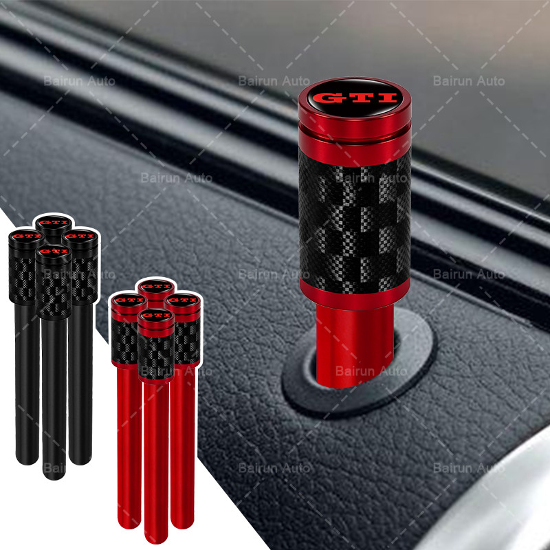 1 / 4 Sợi Carbon Khóa Cửa Ô Tô Núm Hợp Kim Cửa Ô Tô Chốt Nút Cho POLO Golf 5 6 Thế Hệ 7 GTI VW-GTI