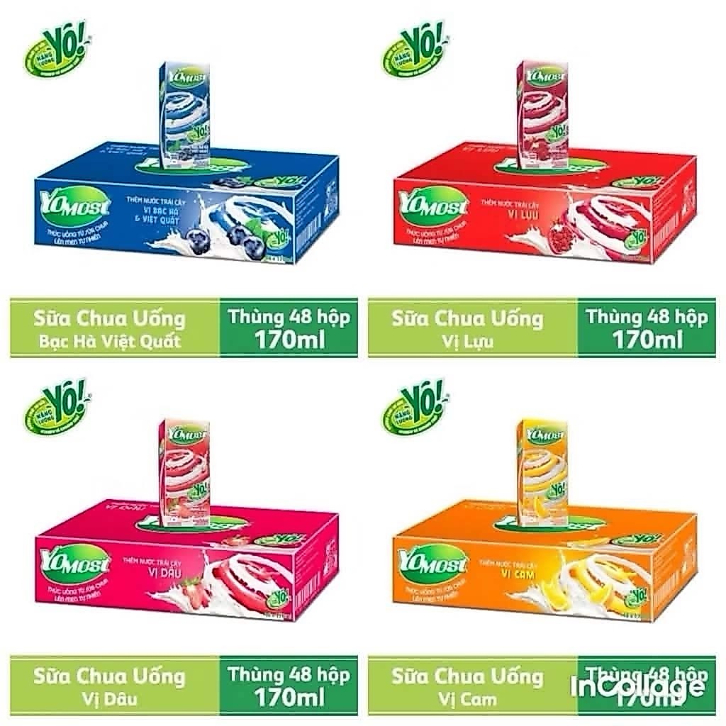 Thùng 48 hộp sữa Yomost đủ vị 170ml