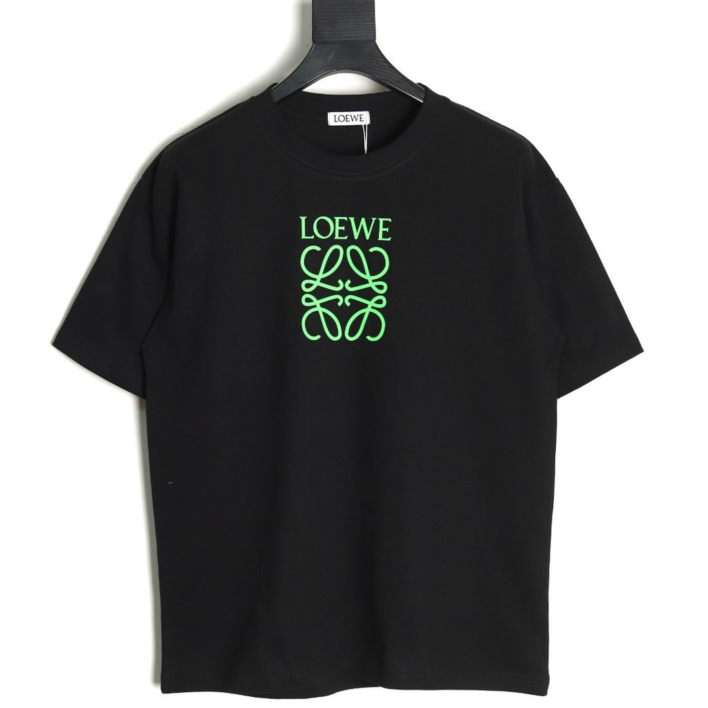 LOEWE Counter Phiên bản Áo thun ngắn tay phong cách cặp đôi Áo thun in hình đồng thương hiệu Xuân th