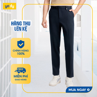   Quần Âu Nam YODY Cạp Di Động Kẻ Sọc mềm mại, thoải mái vận động cả ngày, chống tia UV QAM7015