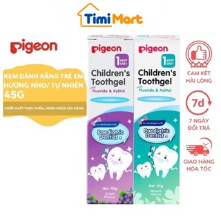  Kem Đánh Răng Pigeon 45g Cho Bé Từ 1 Tuổi - Hương Dâu  Nho  Hương Tự Nhiên  Trái Cây Nhiệt Đới - Timikid 