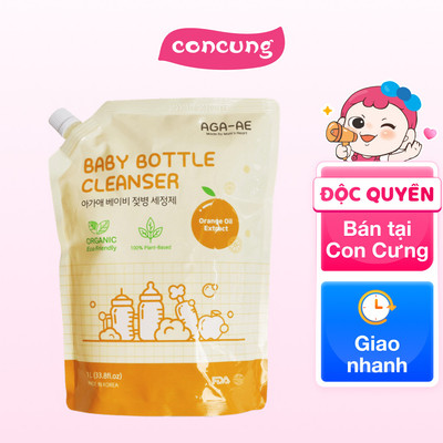 Nước rửa bình sữa AGA-AE hương cam - Túi 1L