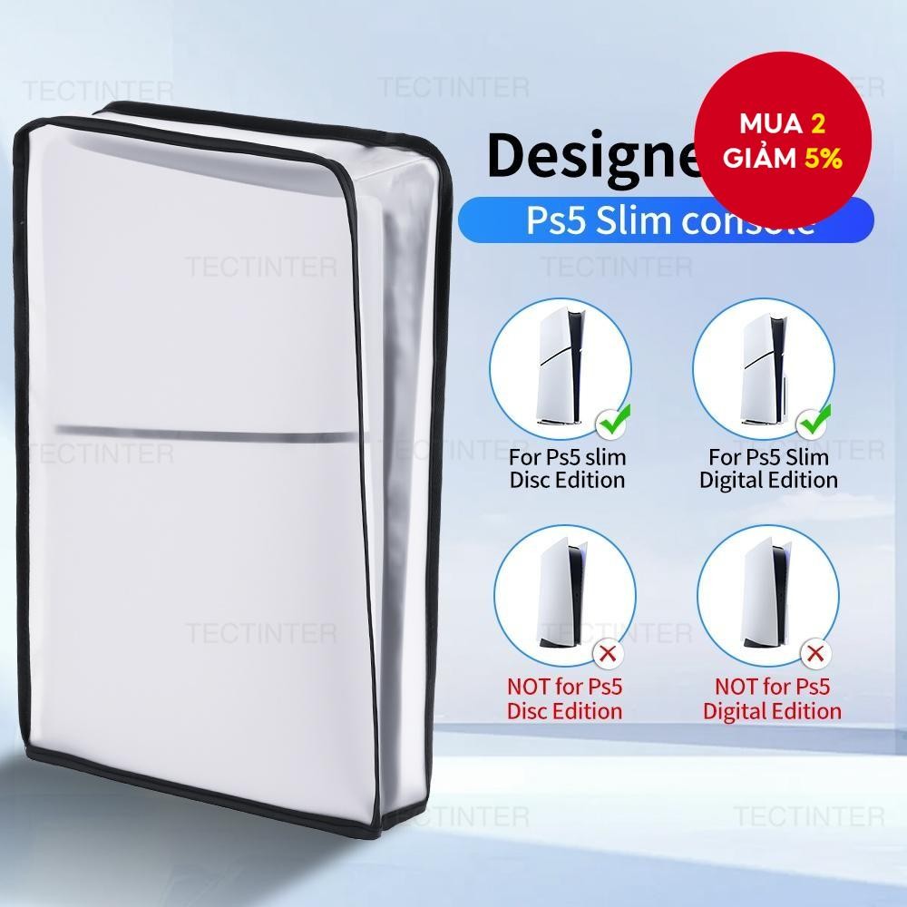 Vỏ Bọc Trong Suốt Chống Bụi Cho Máy Chơi Game PS5 Slim, Chống Trầy Xước, Vỏ Bảo Vệ Đứng Cho PS5 Slim