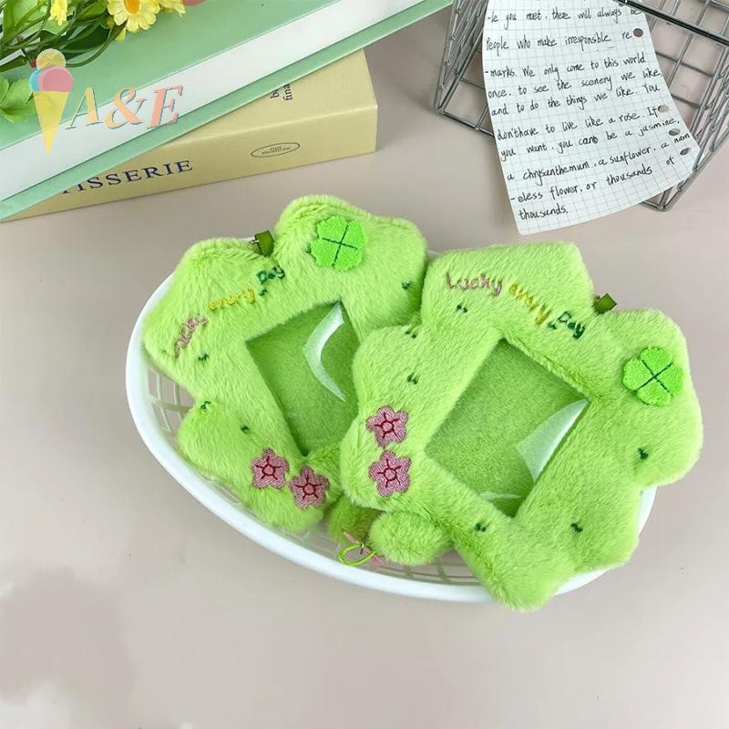 [A & E-t] Hộp đựng thẻ ID cỏ ba lá may mắn đáng yêu ngọt ngào Hộp đựng thẻ sang trọng dễ thương Móc 