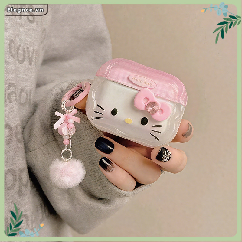 【Elevn】Vỏ bảo vệ tai nghe Bow Kitty Vỏ mềm thích hợp cho Airpods Pro2/Airpods 3/Airpods 4 chống rơi | BigBuy360 - bigbuy360.vn
