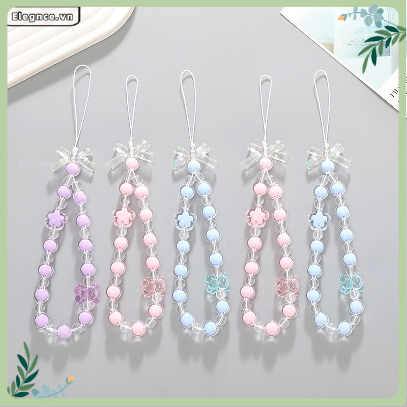 【Elevn】Ốp lưng điện thoại dễ thương mới lạ Dây đeo điện thoại sáng tạo hình gấu nhỏ đính hạt