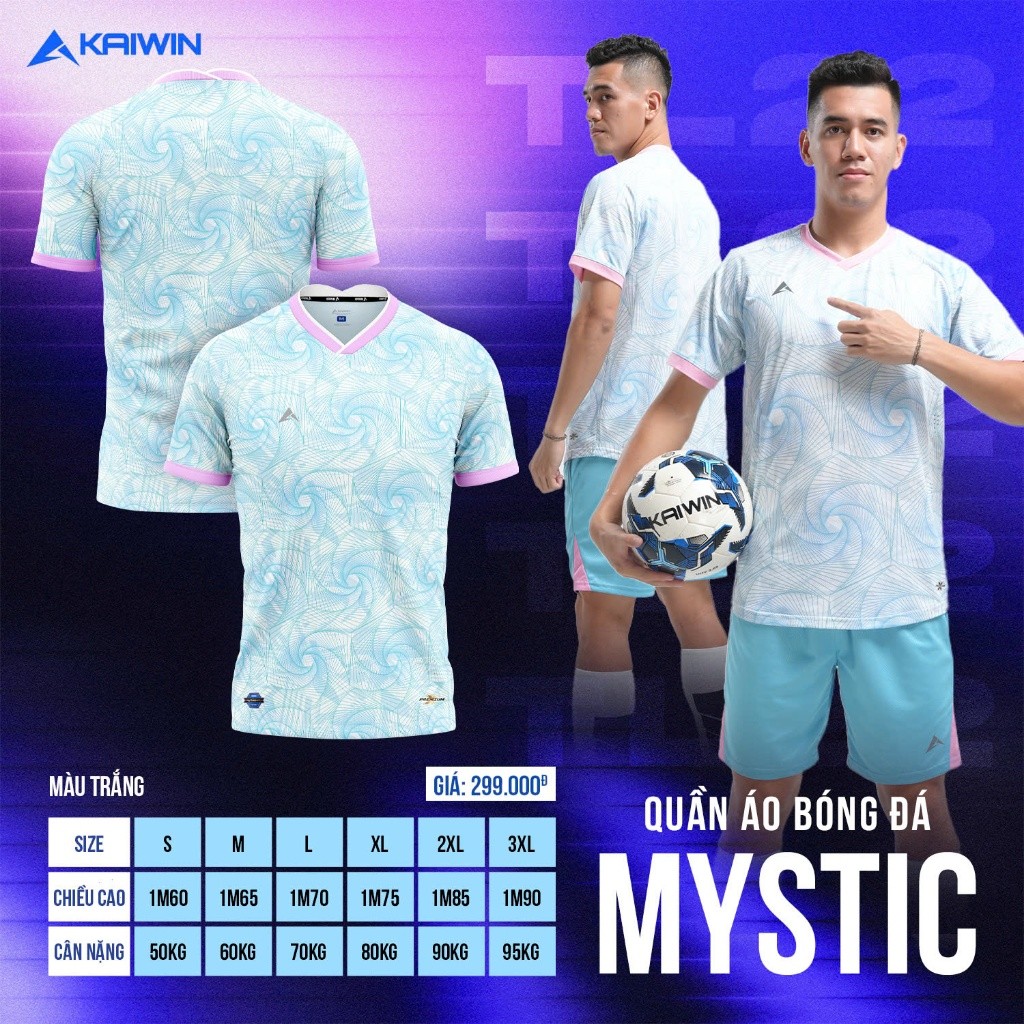 ÁO BÓNG ĐÁ CAO CẤP KAIWIN MYSTIC Chính Hãng Thương Hiệu Kaiwin Siêu Thấm Hút Mồ Hôi Siêu Thị Thể Tha