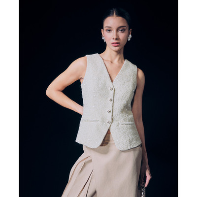GIGI - Áo khoác gilet nữ cổ V sát nách trẻ trung_G1206T242236-91