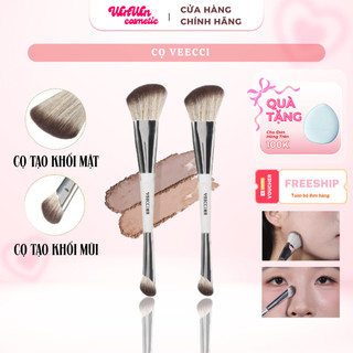 VEECCI Cọ Trang Điểm Cọ Tạo Khối Hai Đầu, Cọ Phấn Mắt Cọ Phấn, Che Khuyết Điểm & Đánh Nền Lông Mềm