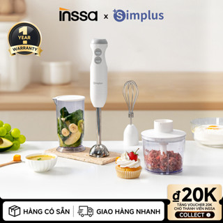 Inssa Máy Xay Cầm Tay Xay Thịt Đánh Trứng Xay Thực Phẩm Cho Bé Ép Trái Cây Làm Sốt Làm Bánh Xay Hạt JBBA003