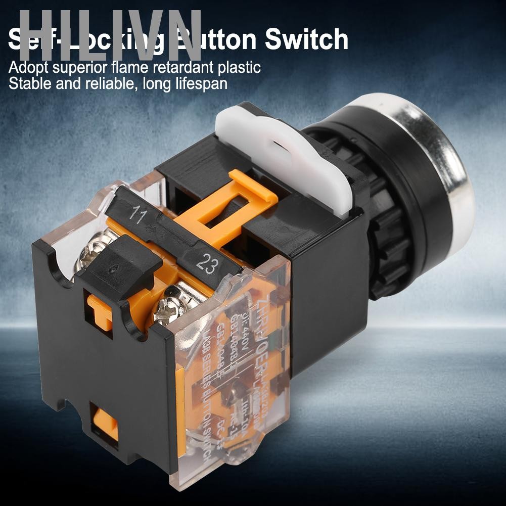 hilivn Công tắc nút nhấn màu đỏ tự khóa chất lượng cao LA38-11BNZS(LA38-11S) cho bảng điều khiển điệ