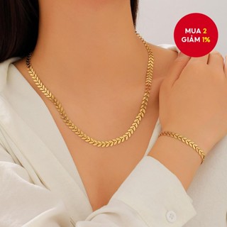 Bộ vòng tay và vòng cổ vảy cá vàng dành cho nữ Trang sức mặc hàng ngày