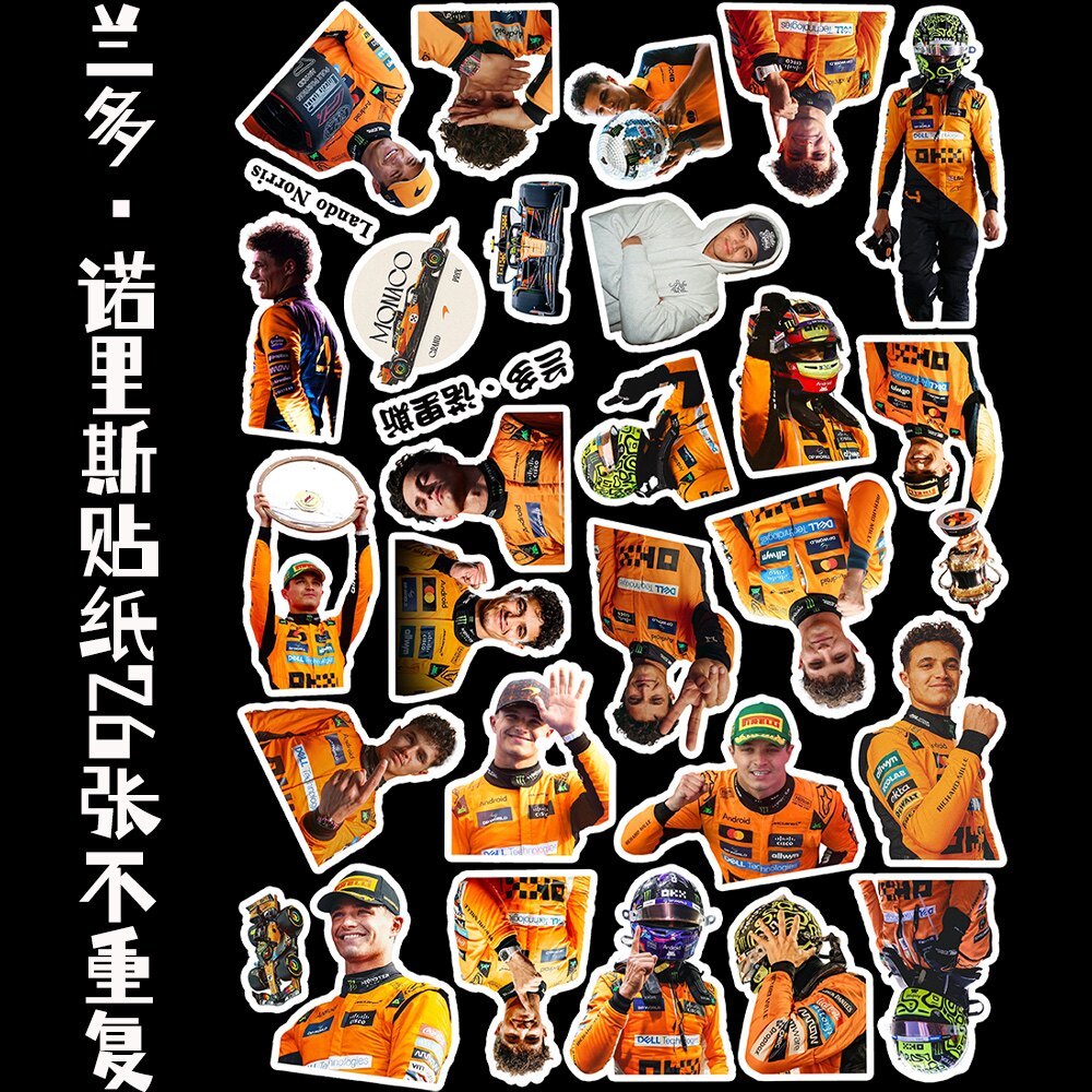 Lando Norris Sticker HD McLaren F1 Racer Lando Norris Chất liệu sổ tay ngoại vi