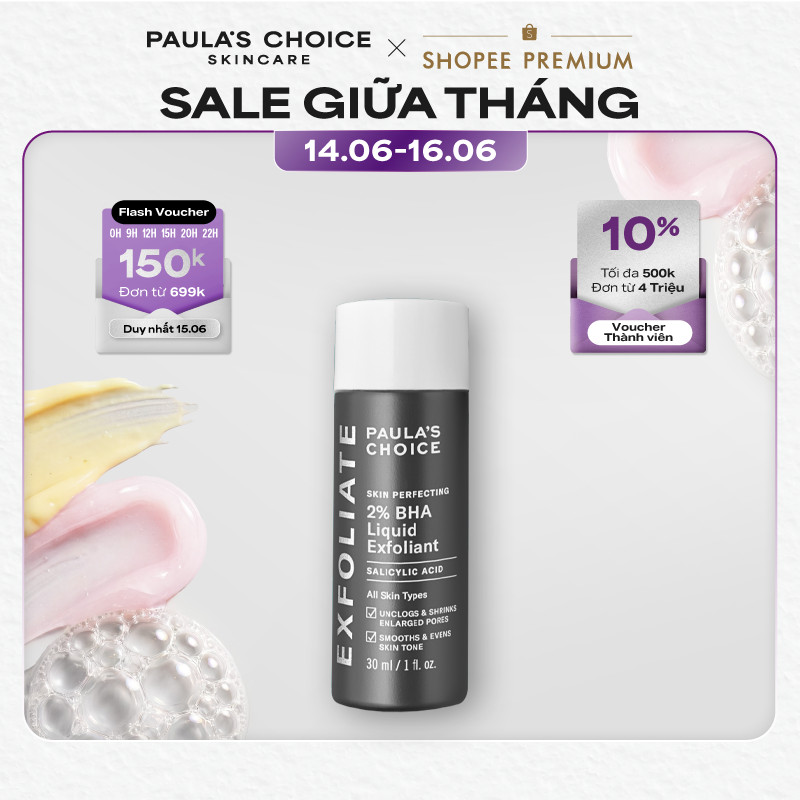 Dung dịch loại bỏ tế bào chết giảm mụn Paula's Choice Skin Perfecting 2% BHA Liquid Exfoliant 30ml 2
