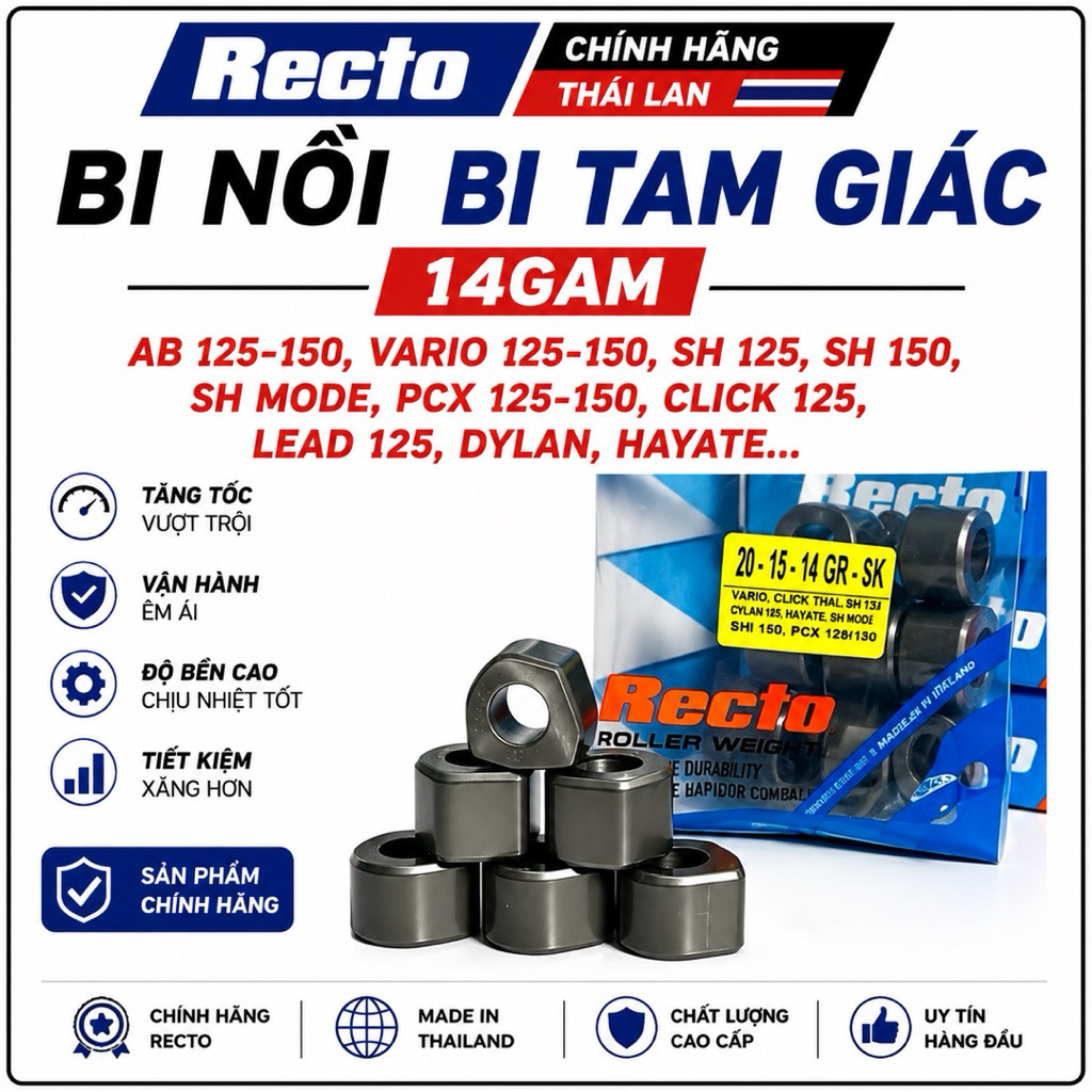 [14gam] - {BI TAM GIÁC} Bi Nồi Ab 125-150,Vario 125-150,Sh 125-150,Sh Mode,Pcx 125-150,Click 125,Lea