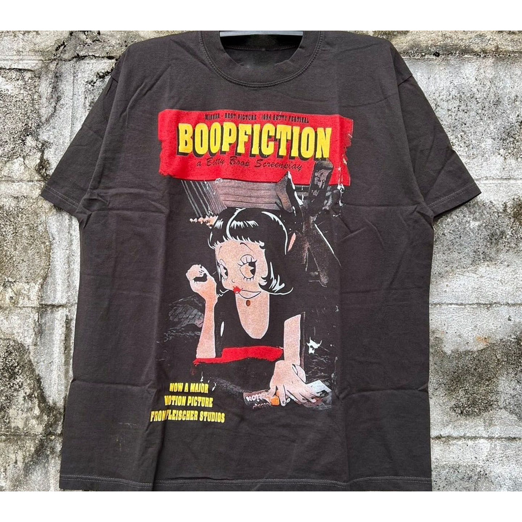Betty Boop Betty Doll Phim hoạt hình Áo thun ngắn tay High Street All-Match Pure Cotton Đọc