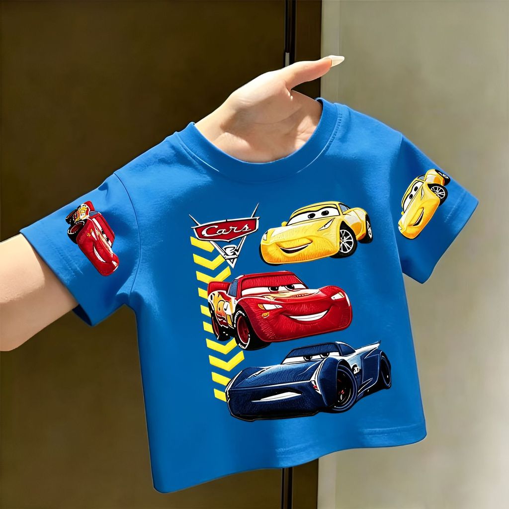 Hàng sẵn có Câu chuyện xe hơi Phong cách mới Bé trai Cotton Top Boys Cool Lightning McQueen In hình 