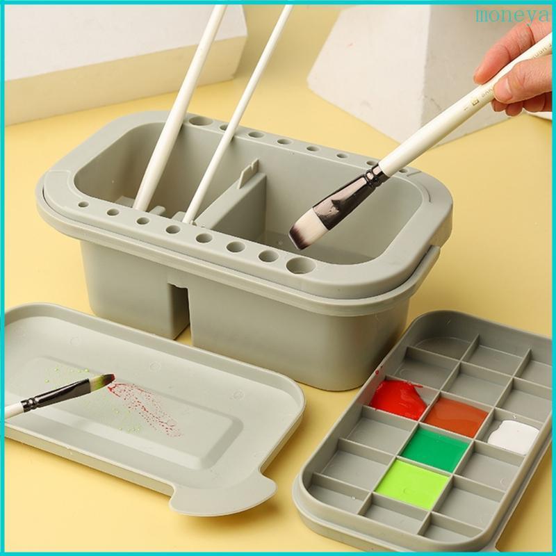 Mya Artist Brush Washer Brush Wash Bucket Nhựa Paint Brush Cleaner Palette Box