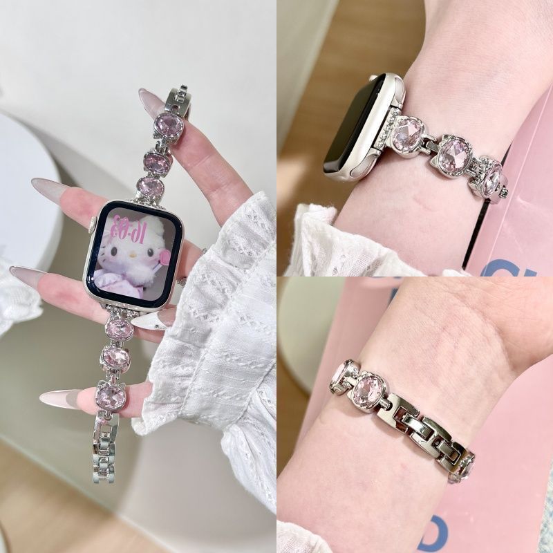 Thích hợp cho Glory Watch Fit Metal Strap Glory Smart Watch Fit Cartoon KT Cat Diamond Girl Watch St